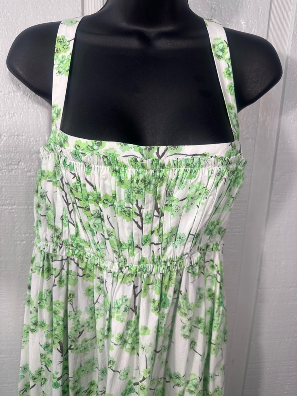 J Crew Green and White Floral Strapless Sundress Size 6 EUC - Picture 4 of 8